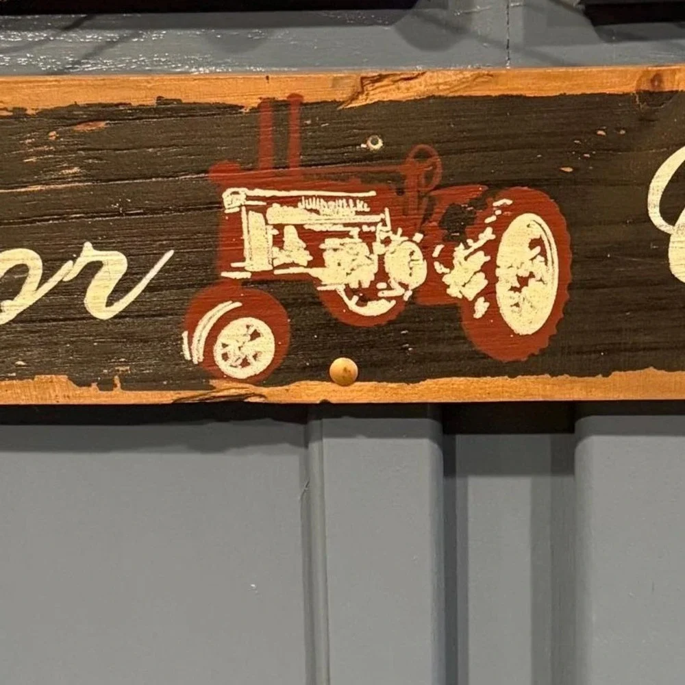 Rustic Wood Tractor Country Wall Sign Farmhouse‎ Decor Vintage Style Plaque